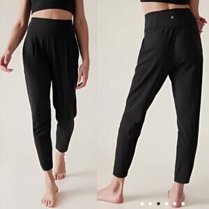 Athleta Womens Athleisure Active Yoga Elation High‎ Waisted Pants Size L Black